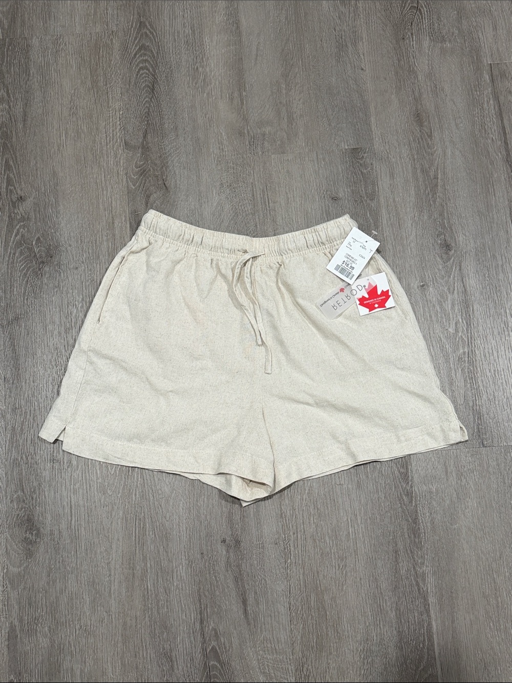 Light Cream Athletic Drawstring Shorts for Women